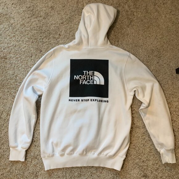 Men’s The North Face Box NSE White Pullover Hoodie Medium - Picture 2 of 4